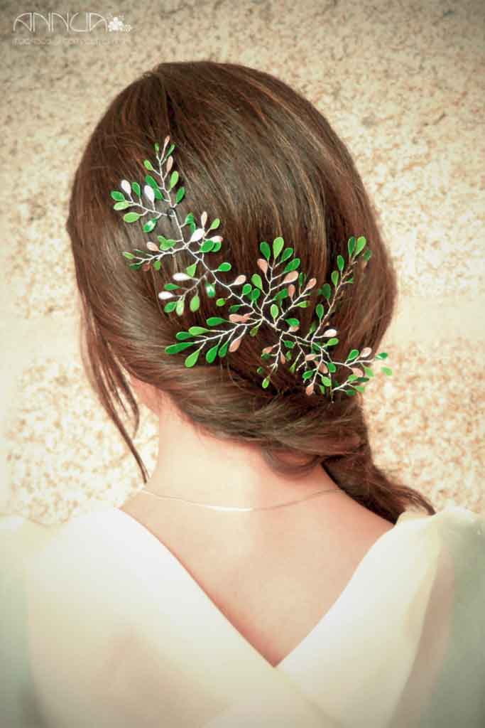 tocado ramas verde