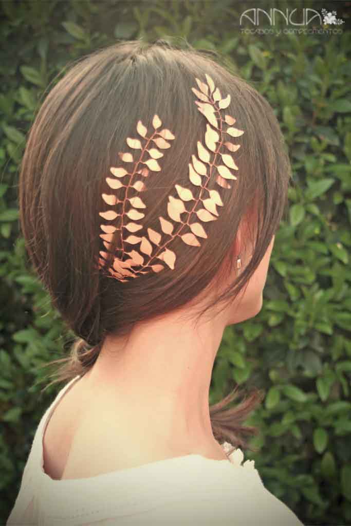 tocado hojas estilo romano