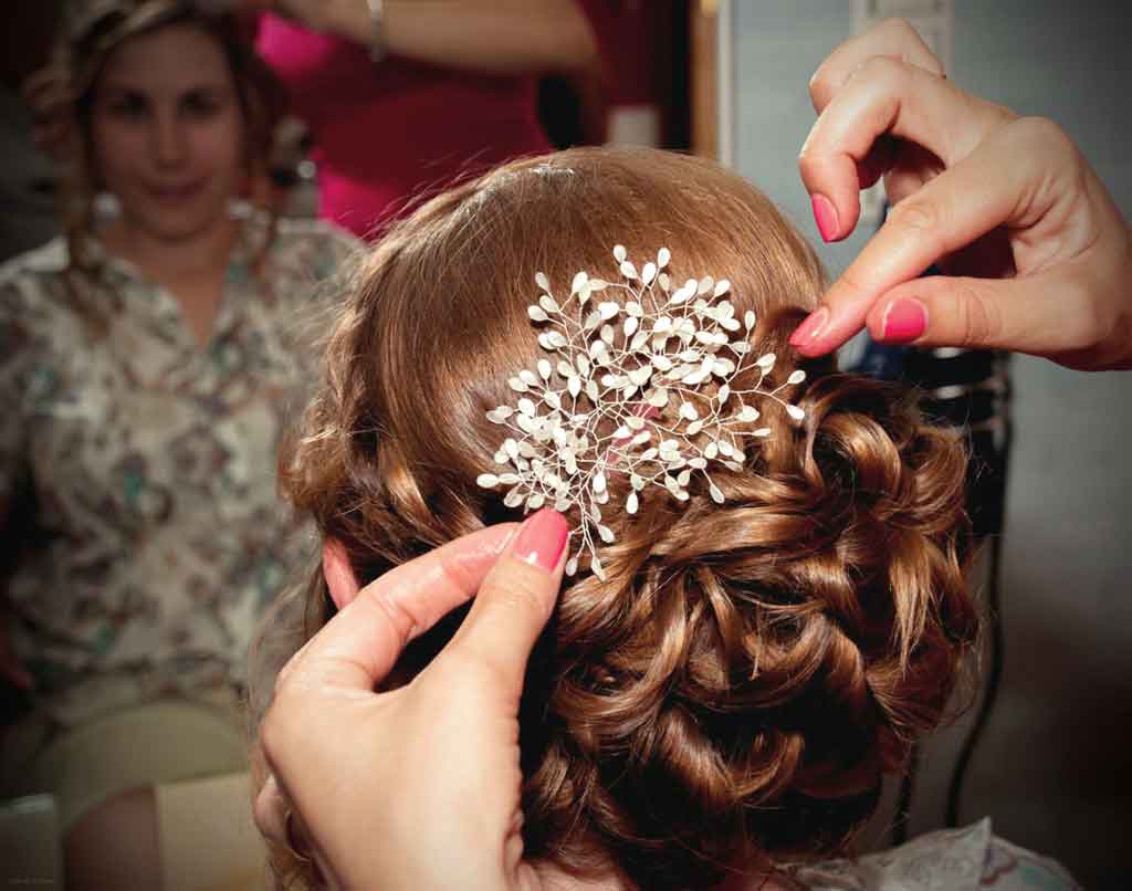 tocado peineta novia