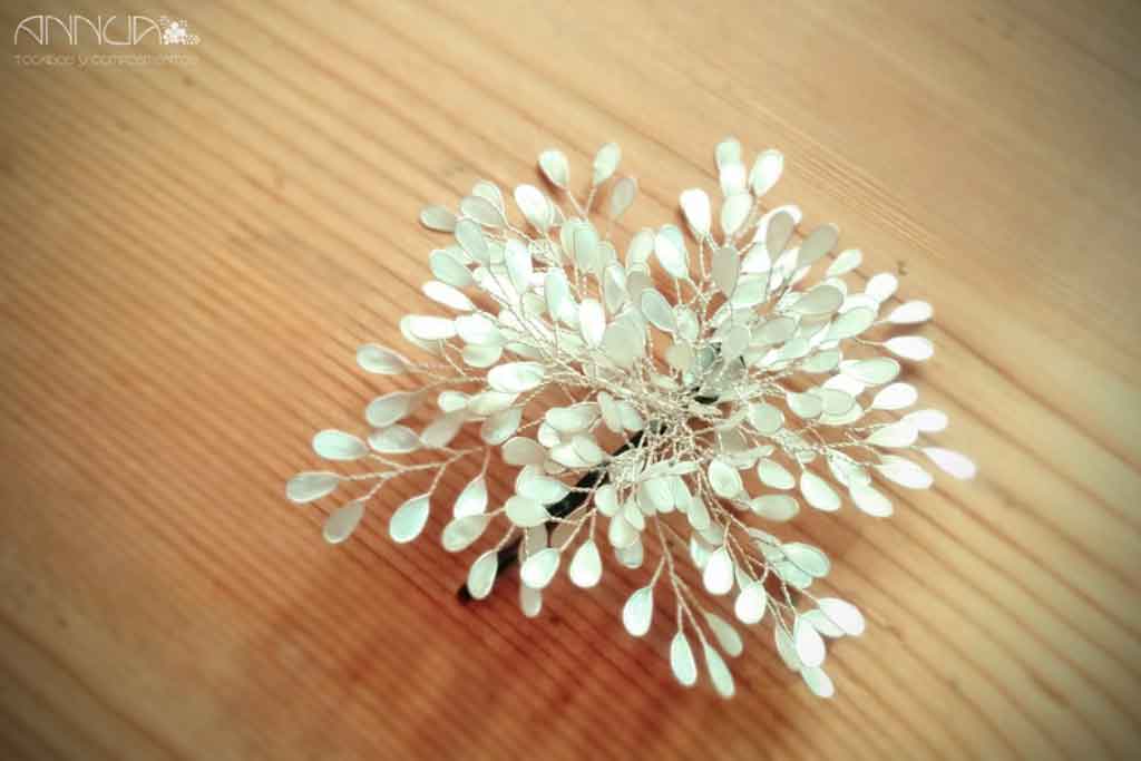 horquilla novia ramitas frondosa