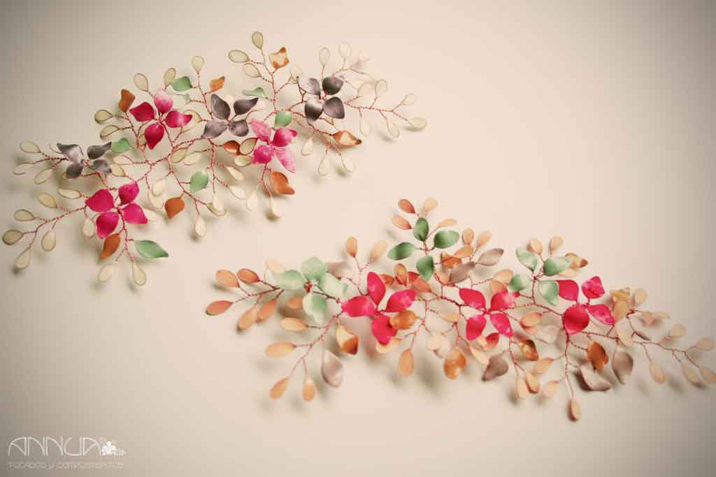 tocados de flores y hojas